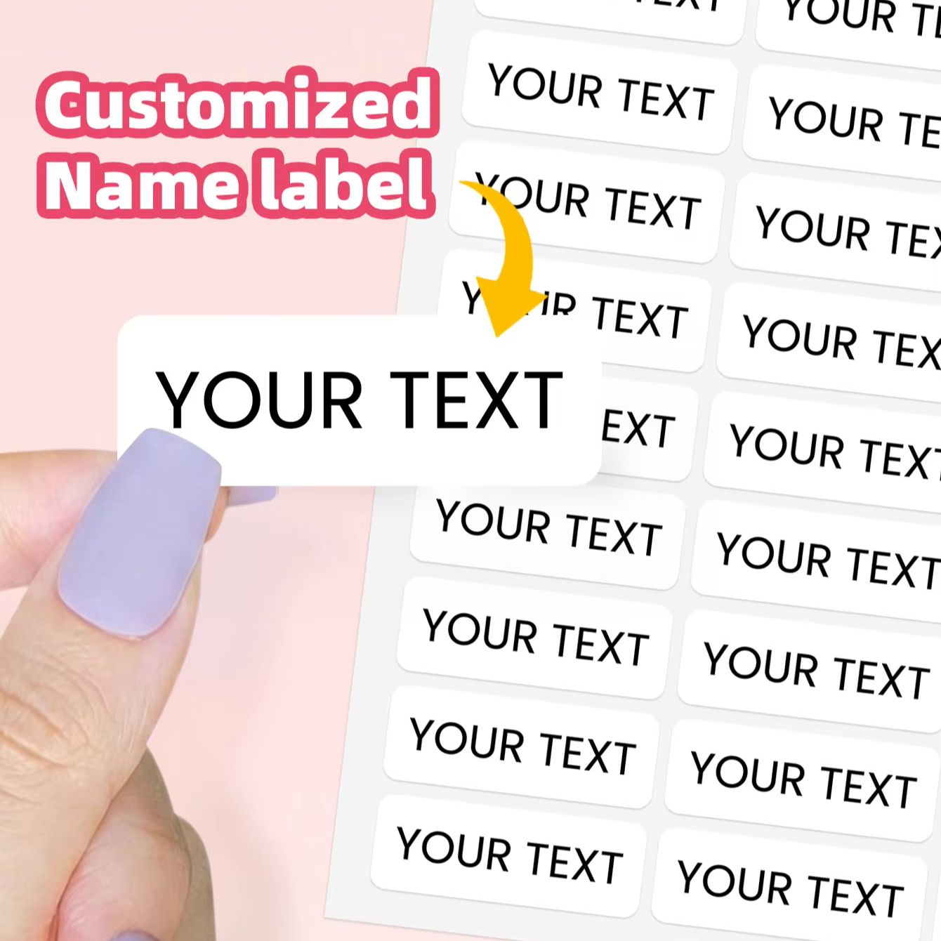 Personalized Name Box - 1-300 stuks gepersonaliseerde waterdichte stickers met