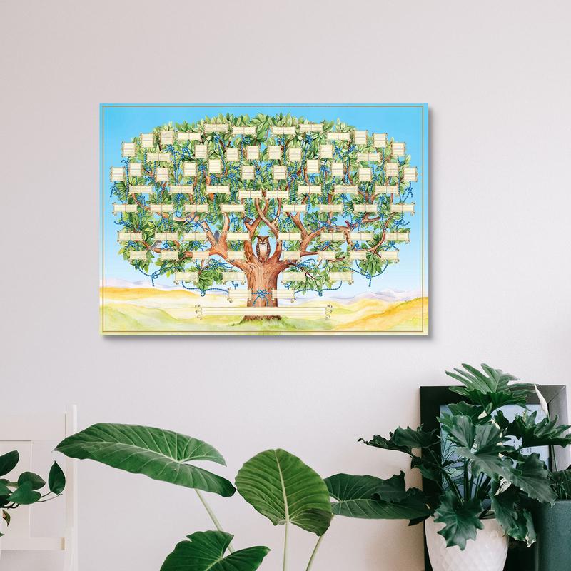 Family Tree Print - Invulbare stamboom grafiek 6e generatie ancestry