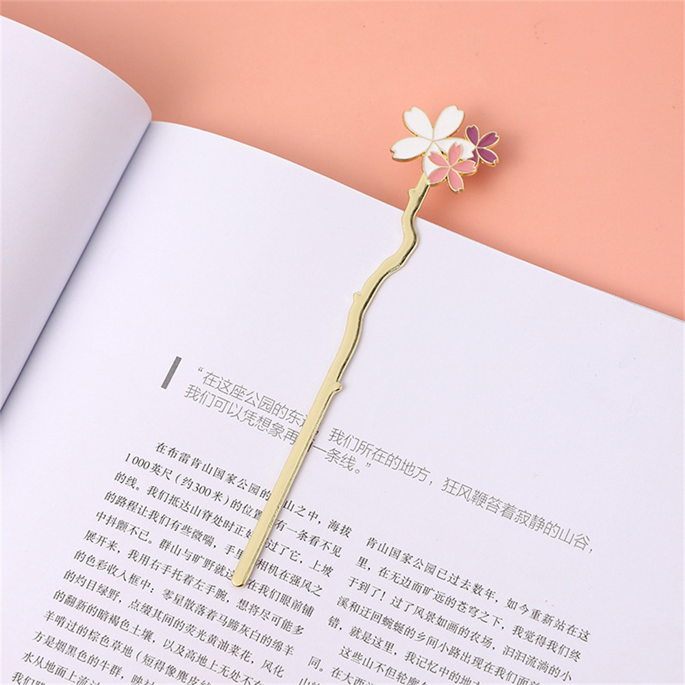 Dried Flower Bookmark - Metal Sakura Bladwijzer Creatief Bloemenboek Mark