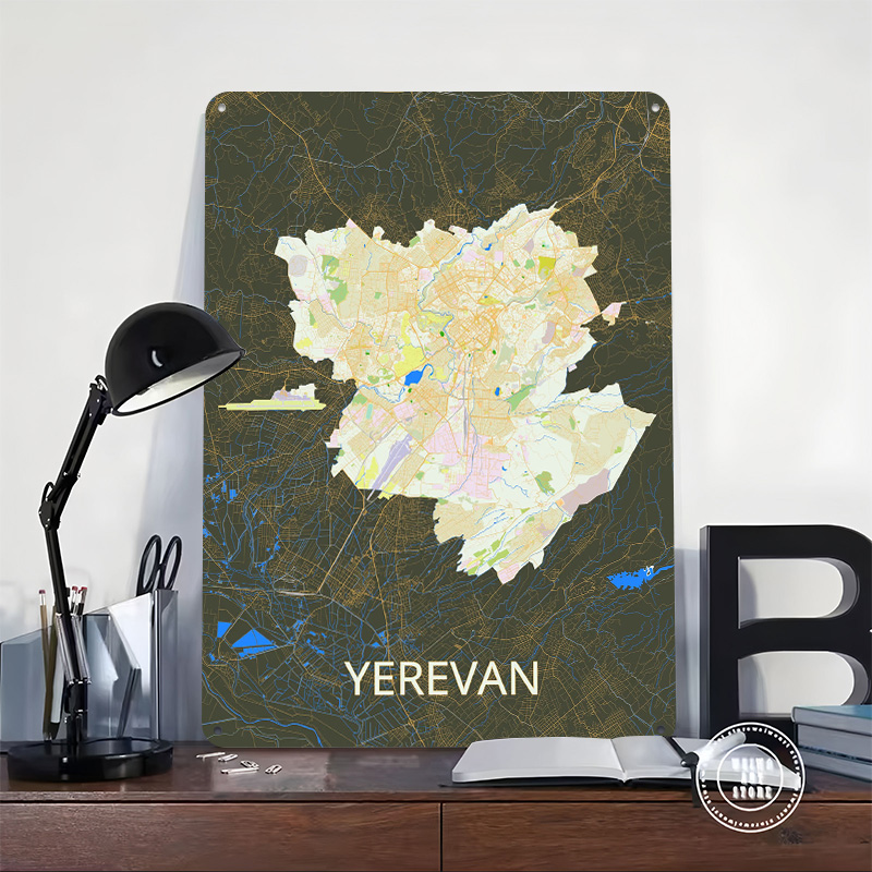 Yerevan stadskaart blikken pos - Custom Map Poster recensie en prijs