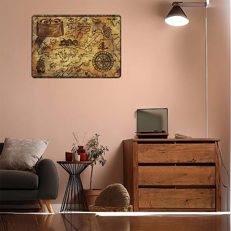 Vintage wereldkaart geprinte p - Custom Map Poster recensie en prijs