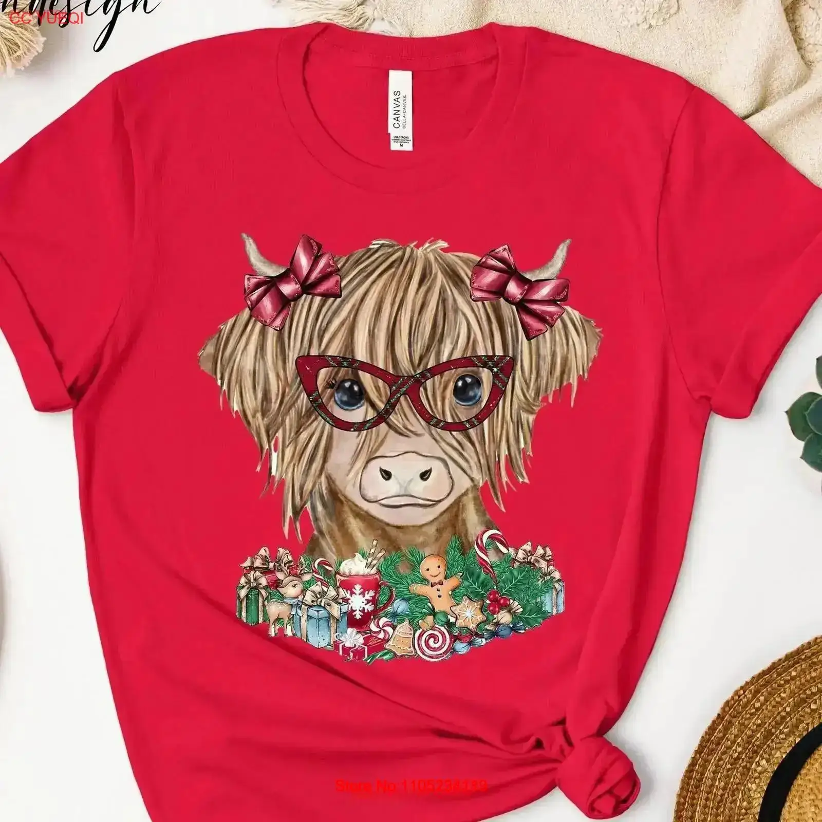 Kerst Highland Cow T-shirt Vro - Family Tree Print recensie en prijs